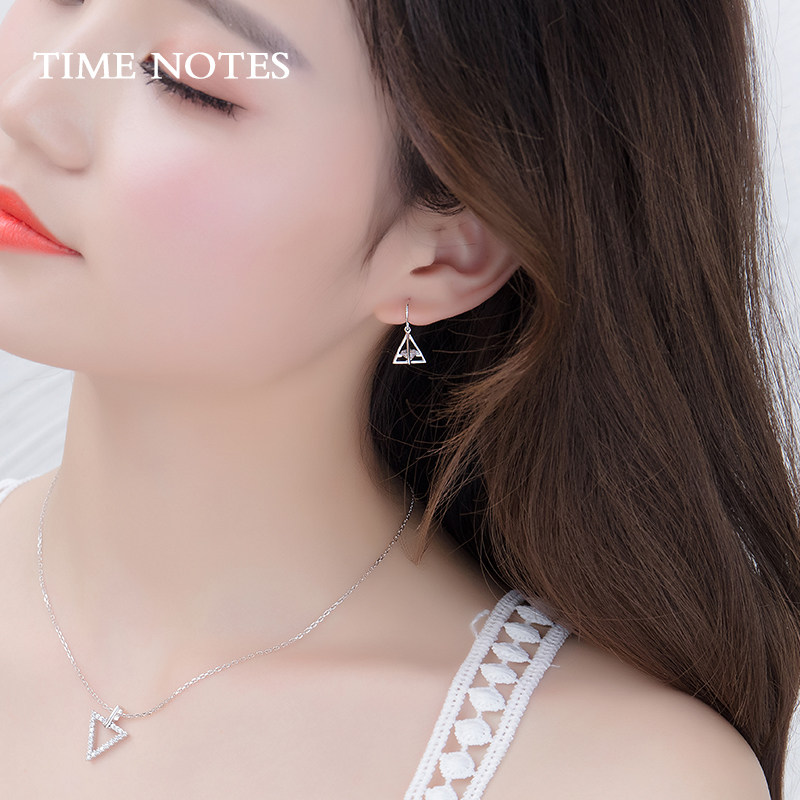 银耳环女925银饰耳坠短款魔方首