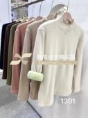 欧蜜涵1301高领套头衫 加绒加厚打底衫 保暖上衣纯色内穿单件3503