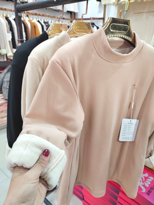 富贵女人6668高领套头衫蚕丝加厚打底衫保暖上衣纯色内穿单件