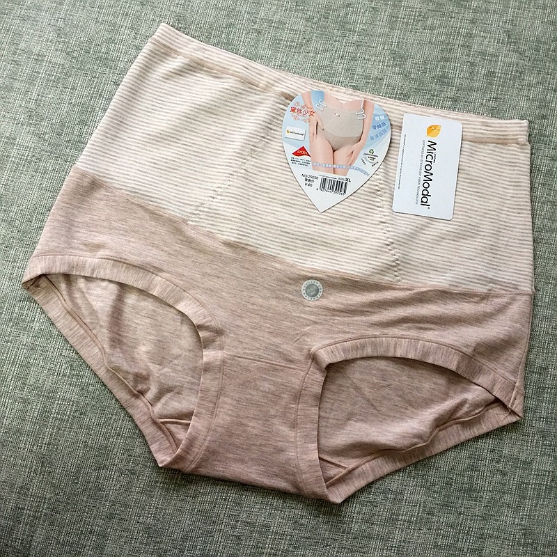 4条包邮黛丝少女条纹女士舒适莫代尔高腰大码三角内裤底裤29256