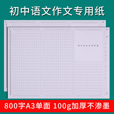 中考语文答题作文纸800字加厚