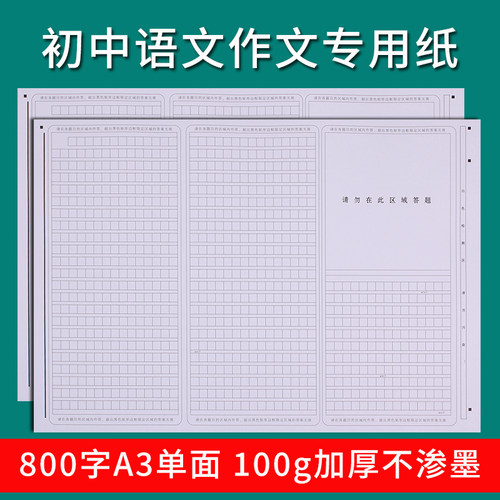 中考语文答题作文纸800字加厚