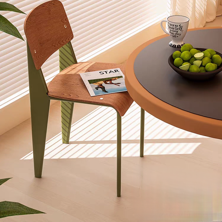 中古餐椅实木椅子北欧餐桌椅设计师家用复古奶油风靠背凳子标准椅