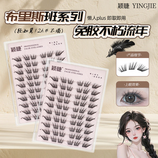 新品!小薄片颖睫不朽流年假睫毛狐系野生漫画感自然仿真单簇新手