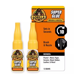 Gorilla Super Glue with Brush & Nozzle Applicator, 12 Gram