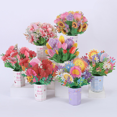 老师thank you card 3d flower greeting cards leaving card卡片
