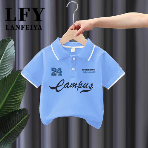 夏季男童POLO衫翻领T恤短袖上衣休闲运动中小童宝宝衣服洋气童装