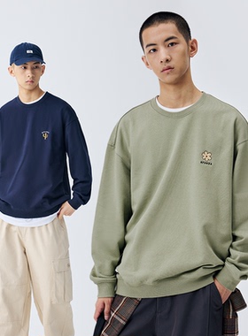 BENPANDA 春秋卫衣男士重磅450G多色圆领新款日系刺无帽套头上衣