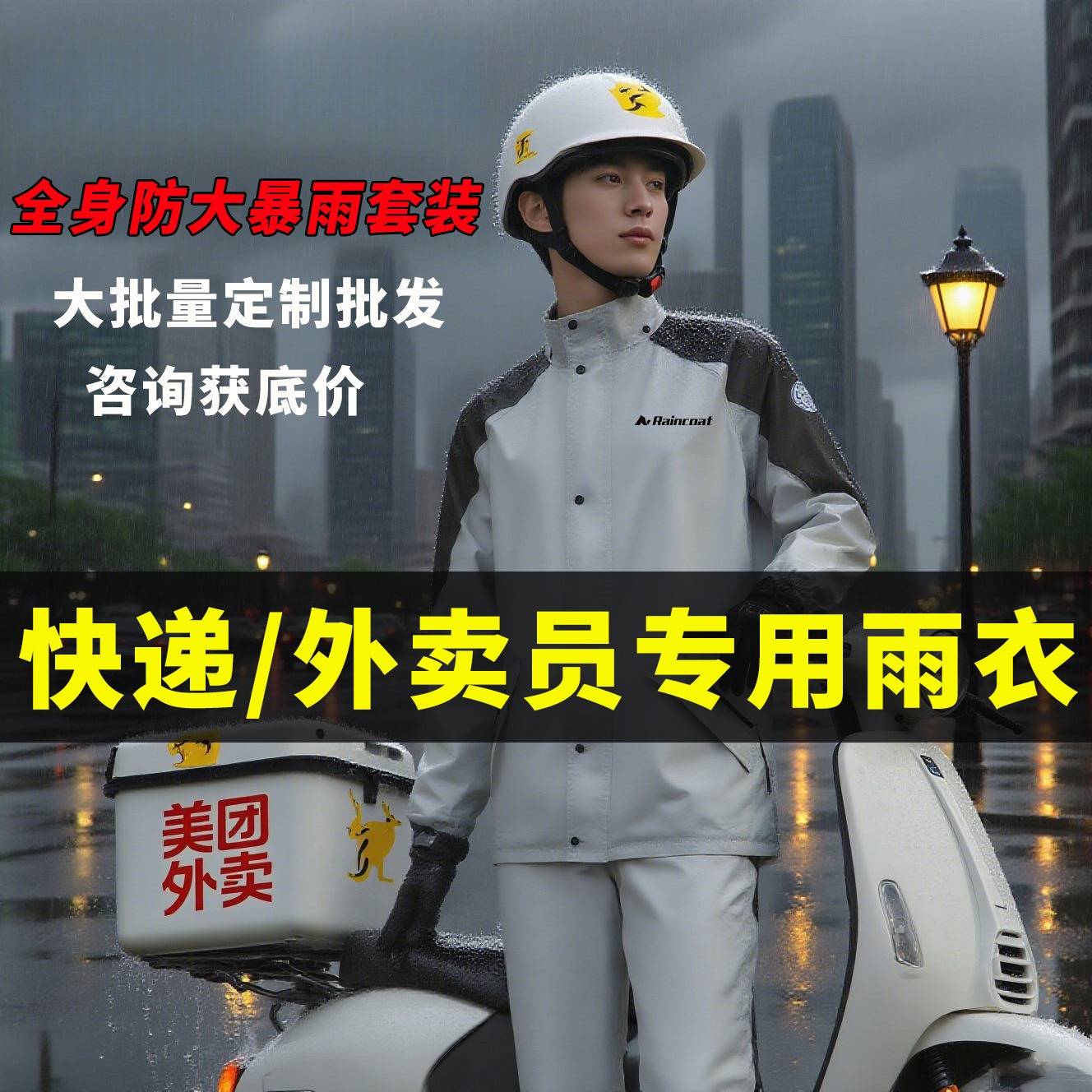分体式防暴雨雨衣雨裤套装|外卖
