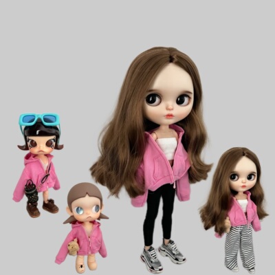 Blythe小布娃娃衣服 ob24 bjd小六 嘎子姐 azone素体衣服拉链卫衣