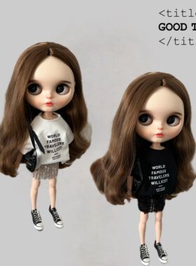 小布blythe娃娃衣服azone19关节ob24 pp fr30厘米换装娃衣T恤裙子