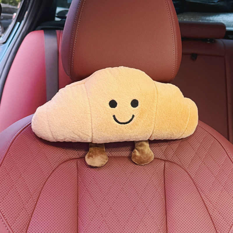 汽车头枕护颈枕创意车载可爱牛角包车内座椅脖子靠枕车用靠劲枕头