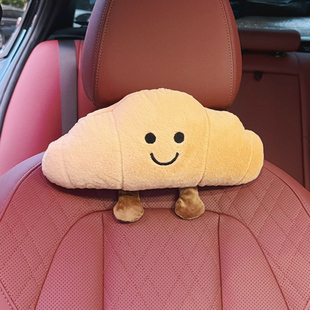 汽车头枕护颈枕创意车载可爱牛角包车内座椅脖子靠枕车用靠劲枕头
