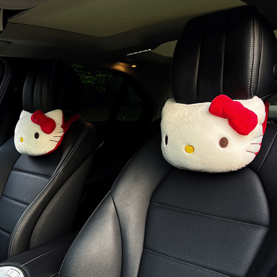 汽车头枕护颈枕创意车载可爱hellokitty车内座椅头枕车用靠颈枕头