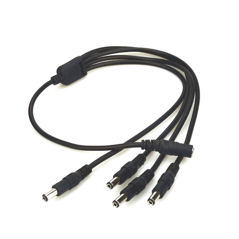 直流0.75平纯铜一分四延长加粗1拖4监控DC电源线光猫路由器交换机