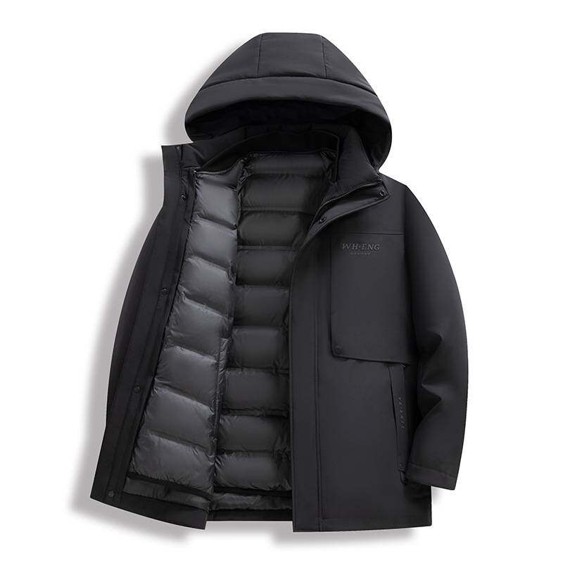 品牌专柜男士羽绒服一衣三穿冬季新款可脱卸内胆白鹅绒商务休闲鹅