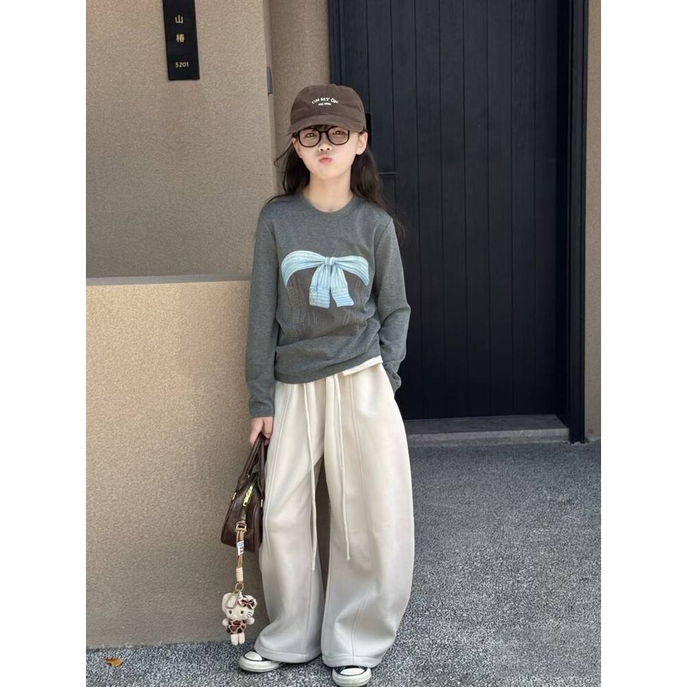品牌专柜女童长袖T恤春秋装女大童韩系穿搭上衣儿童秋衣女装学生
