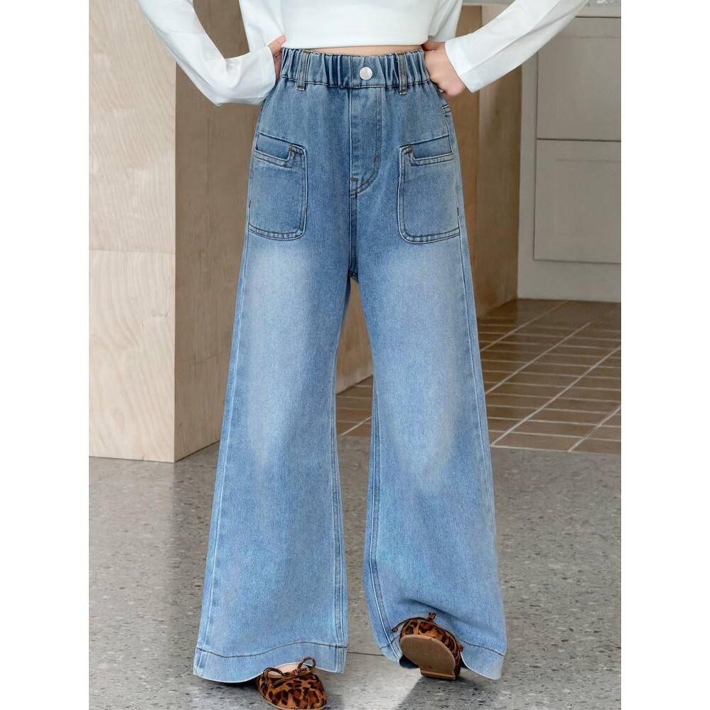 品牌专柜女童牛仔裤春装2026新款大童窄版直筒裤儿童洋气百搭春秋