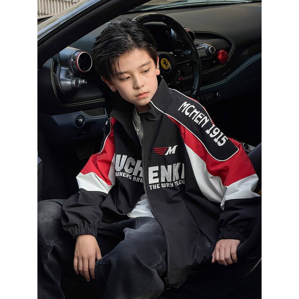 品牌专柜男童机车服外套春春季2026新款儿童秋装棒球服中大童夹克