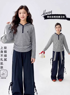 品牌专柜女童长袖T恤春装2026新款儿童潮酷女孩洋气春秋大童春季