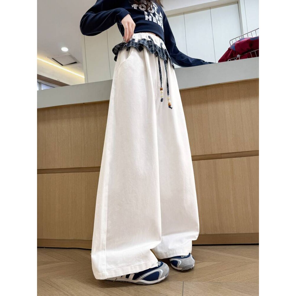 品牌专柜女童裤子春季2026新款儿童直筒休闲裤春秋韩版阔腿裤女孩