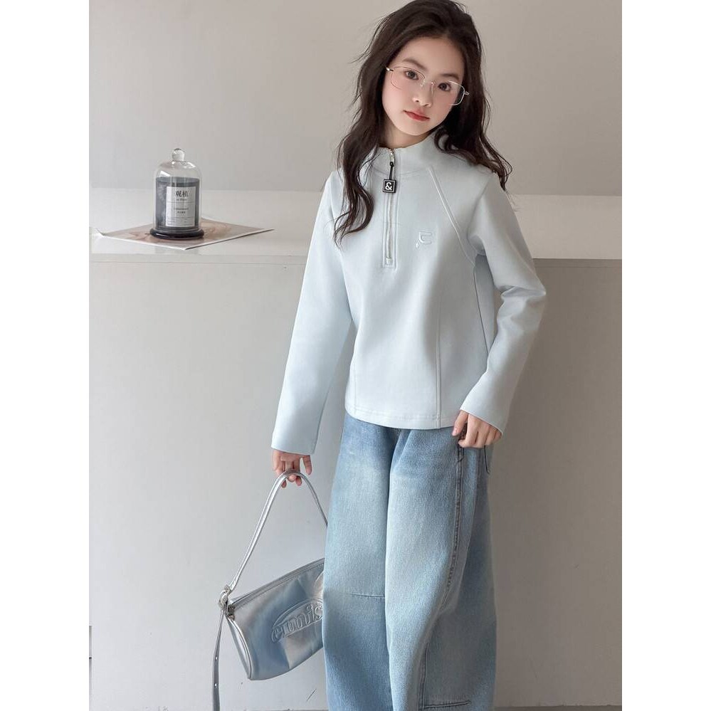 品牌专柜女童春季运动套装2026新款大童女孩洋气时髦修身上衣儿童