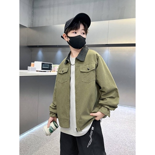 品牌专柜男童春装外套2026新款儿童春秋款工装风衣大童春季休闲上