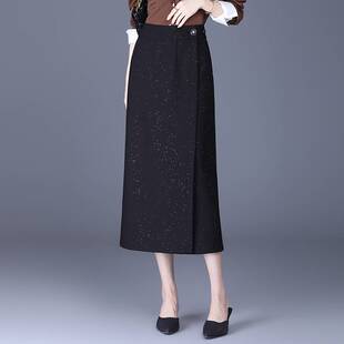 品牌专柜时尚半身裙女2026春季新款裙子开叉直筒半裙中长款西装职