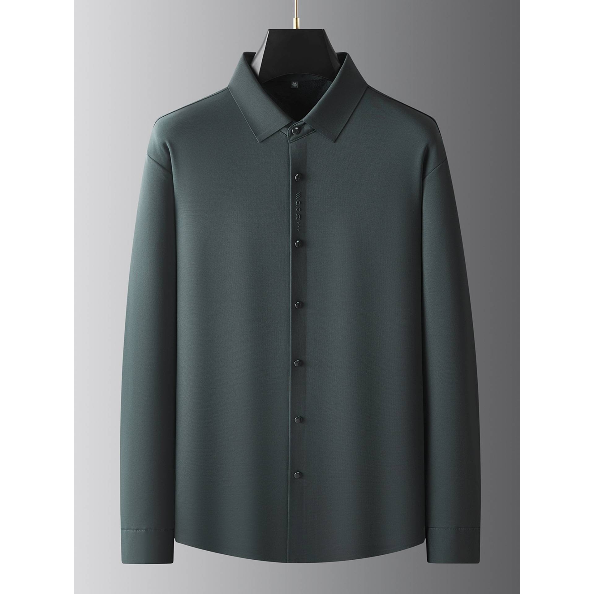 品牌专柜加肥加大男士免烫加厚加绒长袖衬衫2025秋冬新款大码宽松