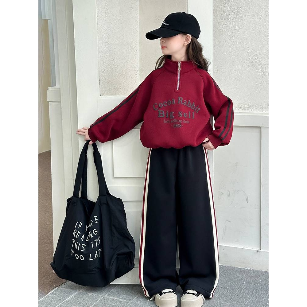 品牌专柜女童春秋休闲运动套装2025新款儿童中大童春秋韩版套头卫