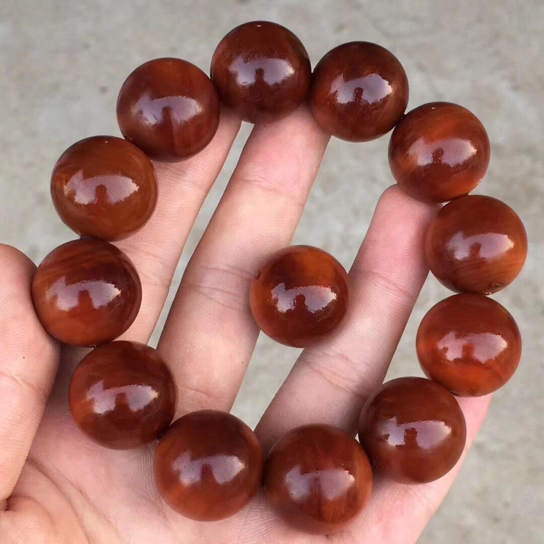 太行崖柏天然玉化料糖心料手串陈化红油全透光高油高密香味浓郁