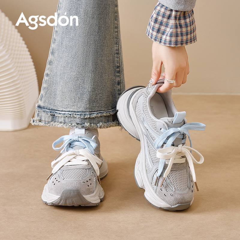 奥古狮登厚底老爹鞋女2025新款秋季时尚休闲鞋软底跑步运动鞋ins