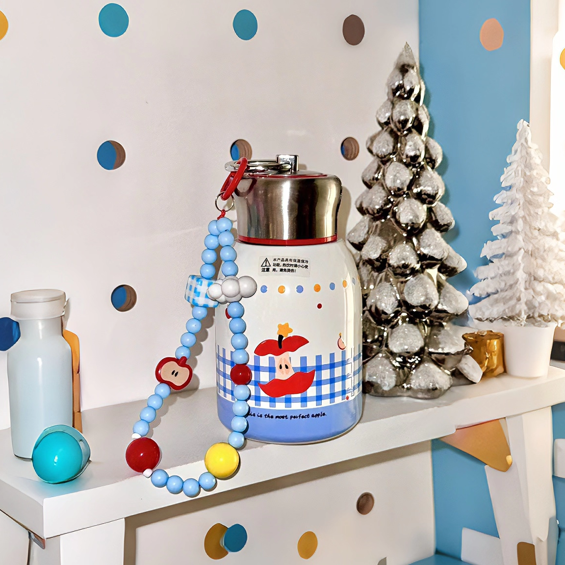 ins风苹果保温杯女生高颜值水杯