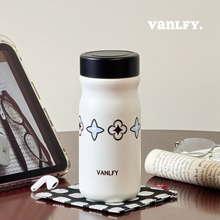 ins风高颜值保温杯女生小巧口袋杯2025新款 复古老花水杯情侣款