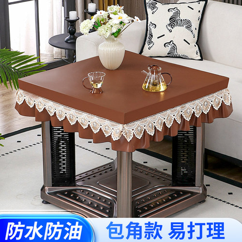 正方形桌布PU免洗防水防油