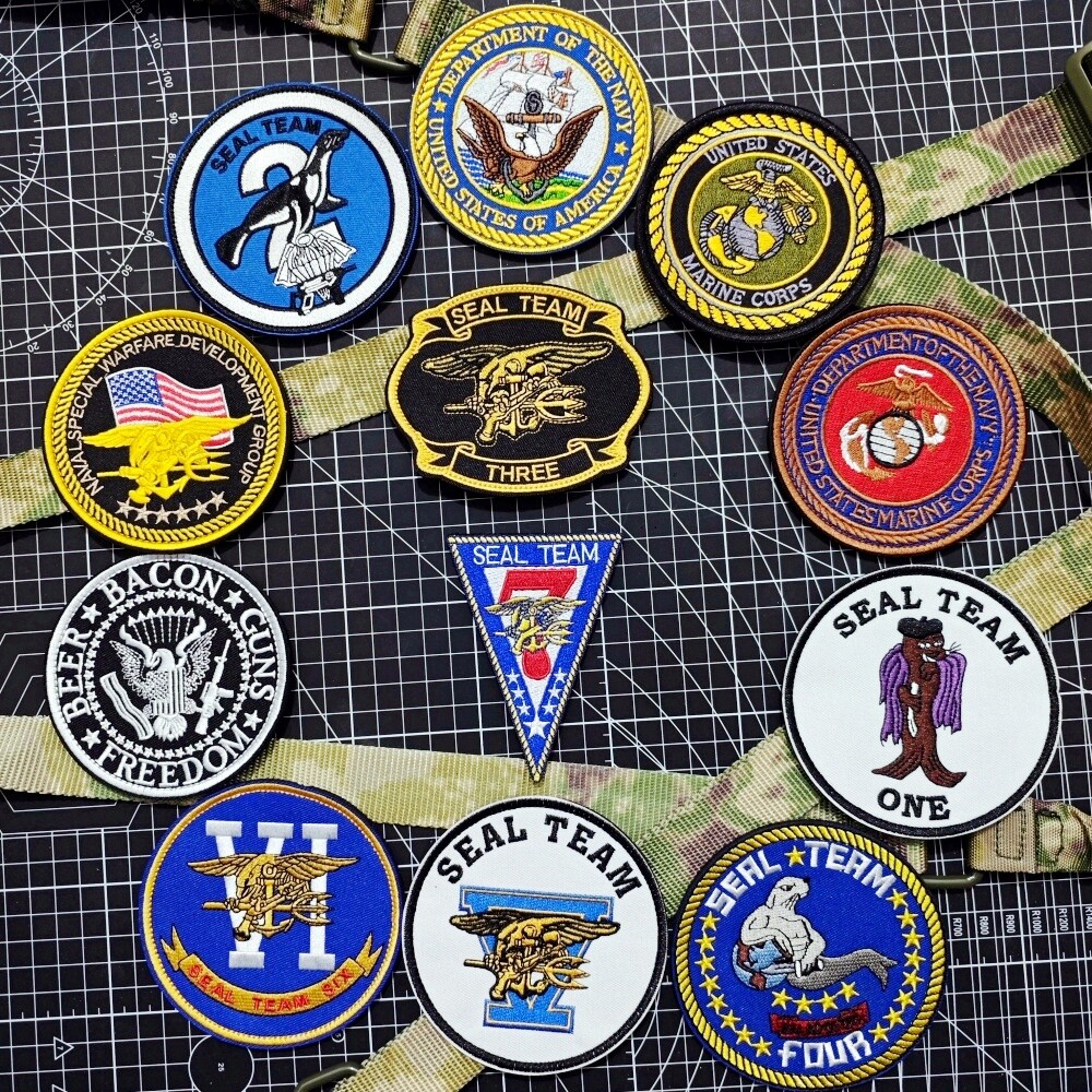 美国海豹突击队魔术贴章海军陆战队臂章战术背包贴徽章军迷纪念章