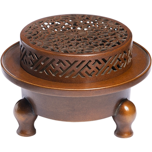 庆松堂苏工铜炉名家胡庆松制三足香薰纯铜复古草帽炉摆件室内熏香