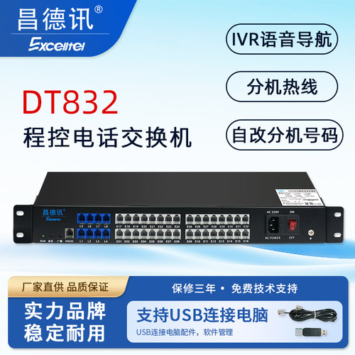 昌德讯机架式程控交换机IVR彩铃