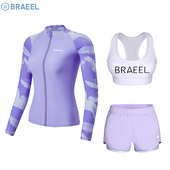 韩国新款 分体泡温泉浮潜衣冲浪服 潜水服泳衣速干防晒水母衣女长袖