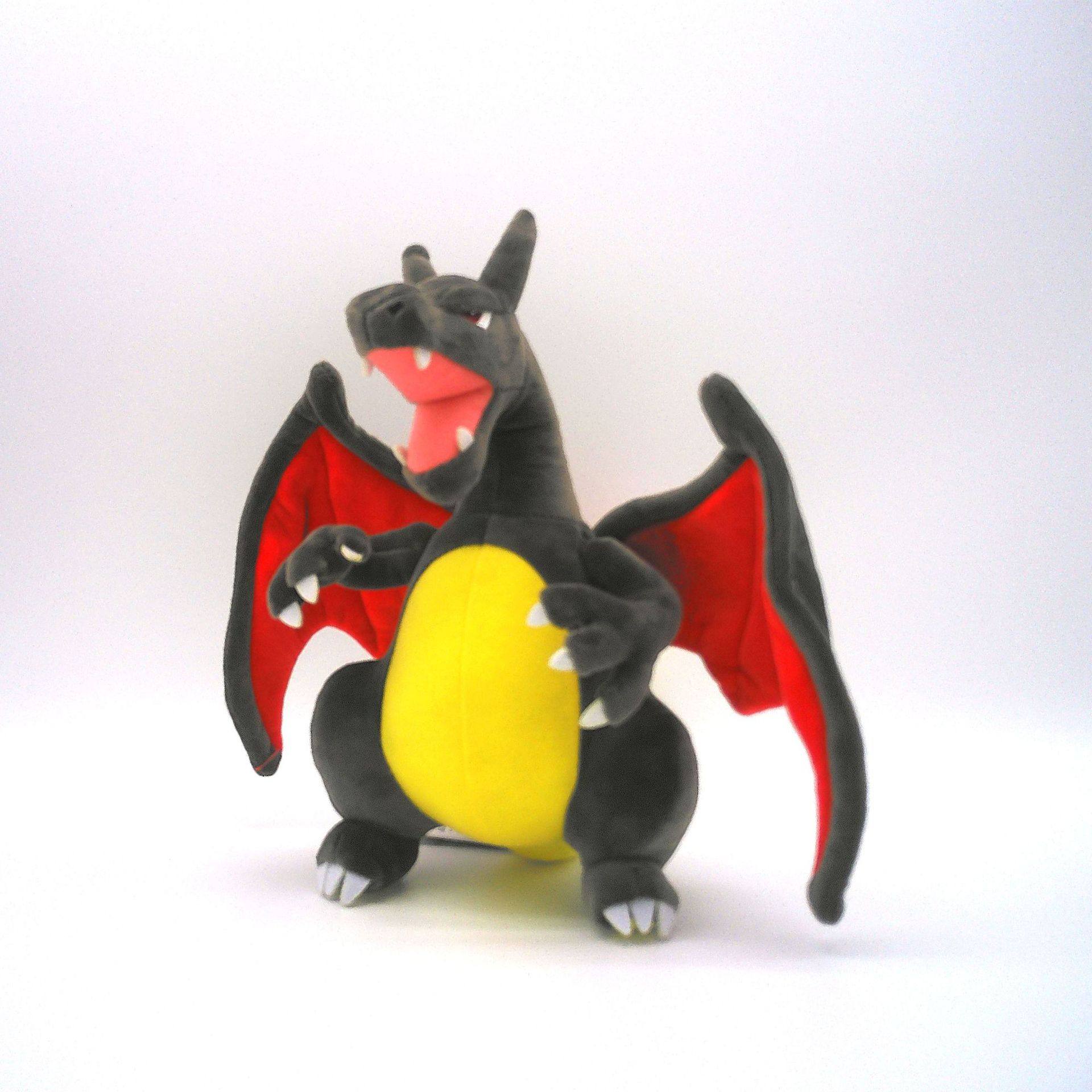 跨境 暗黑喷火龙 异色黑色火龙毛绒公仔 新款大号火龙毛绒玩具