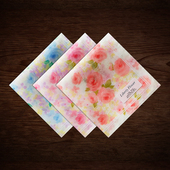 日本制造薄款 女士手帕纯棉吸汗柔软全棉女手绢印花手巾梦幻小玫瑰