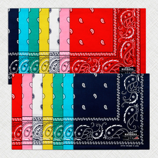 日本制造头巾薄款 饰领巾男女街舞围巾 男女通用印花方巾发带全棉装