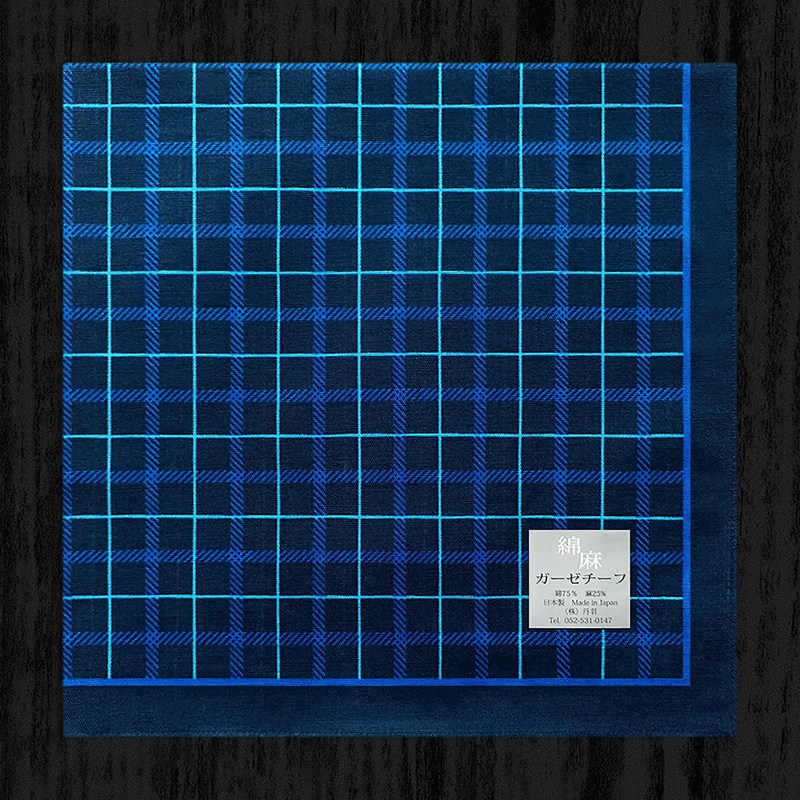 MADE IN JAPAN THIN MENS HANDKERCHIEF COTTON LINEN SWEAT-ABSORBING HANDKERCHIEF MENS SWEAT-WIPING SQUARE SCARF CHECKERED SUIT POCKET TOWEL