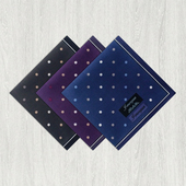 手帕纯棉吸汗手绢男全棉点点商务方巾西装 日本制造薄款 男士 口袋巾