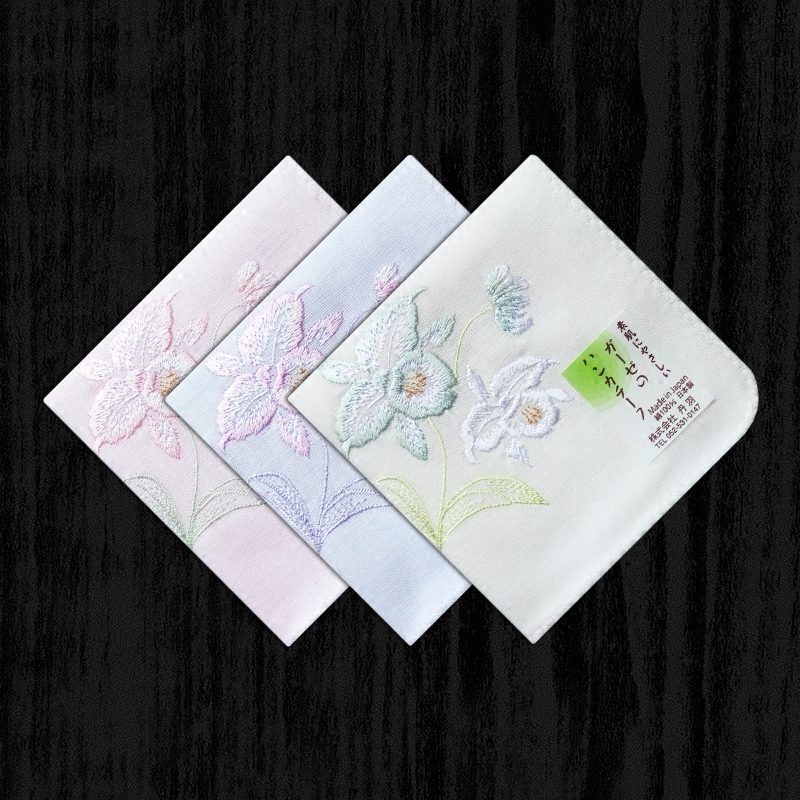 日本制造NIWAGAUZE46cm刺绣手帕