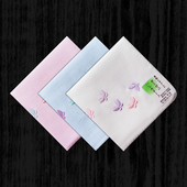 日本制造刺绣女帕双层纯棉棉纱布吸汗大手绢全棉柔软大方巾蝴蝶