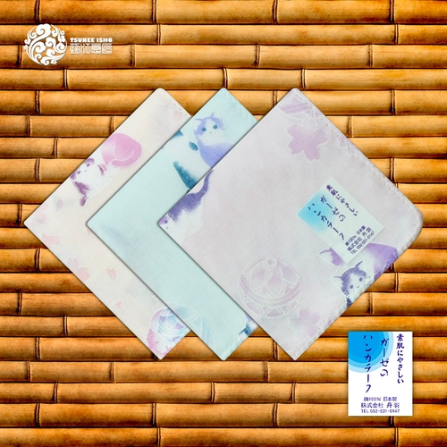 Японский хлопковый двухэтажный носовой платок, марлевый шарф