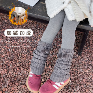 保暖可爱洋气堆堆袜套连裤 女童打底裤 加绒加厚款 韩版 袜 子儿童冬季