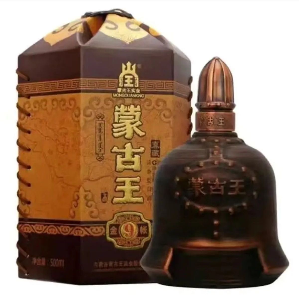 蒙古王52度金帐9单瓶500ml高度浓香粮食酿蒙古特产白酒