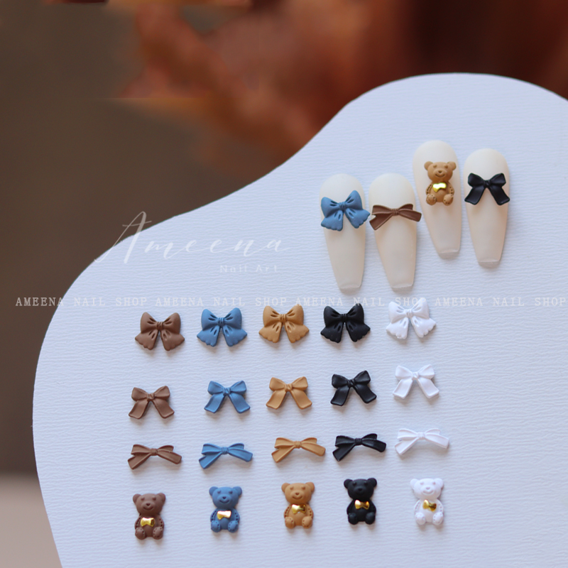 日系磨砂金属领结小熊蝴蝶结